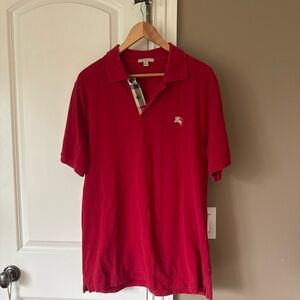 Burberry Red Polo Shirt Vibrant Cotton Casual